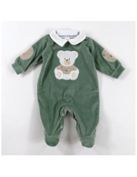 Velour romper with teddy bear by Klaiadì K116TC