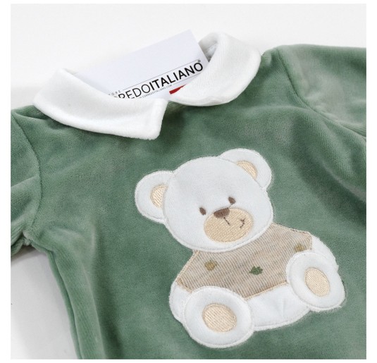 Velour romper with teddy bear by Klaiadì K116TC 2