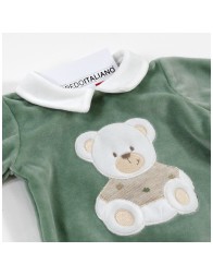 Velour romper with teddy bear by Klaiadì K116TC