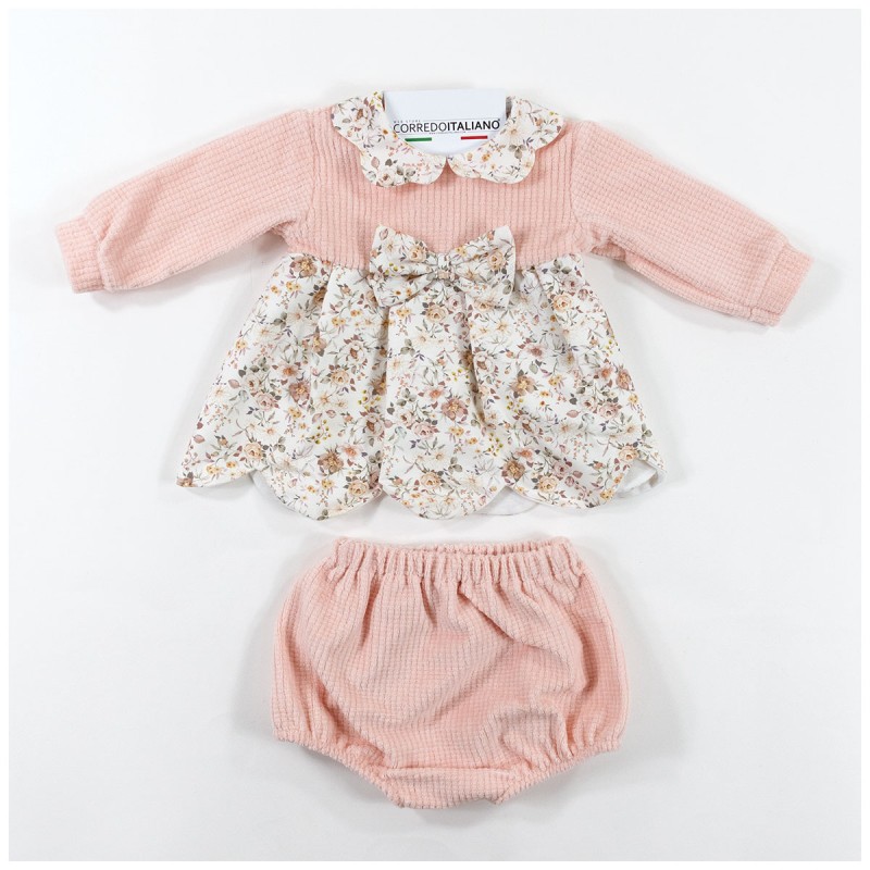 Vestina due pezzi in ciniglia operata Klaiadi K105VC Vestina due pezzi in ciniglia operata Klaiadi K105VC