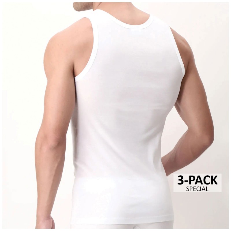 3-Pack of Ribbed sleeveless athletic...