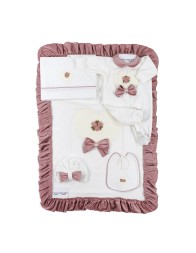 Chenille Layette Gift Set for Baby Girl by Teneri & Belli | Made in Italy