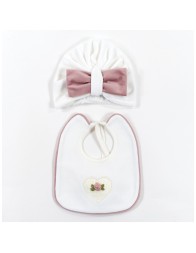 Chenille Layette Gift Set for Baby Girl by Teneri & Belli SET402