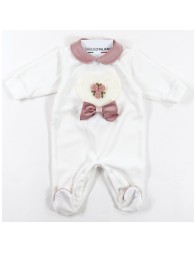 Chenille Layette Gift Set for Baby Girl by Teneri & Belli SET402