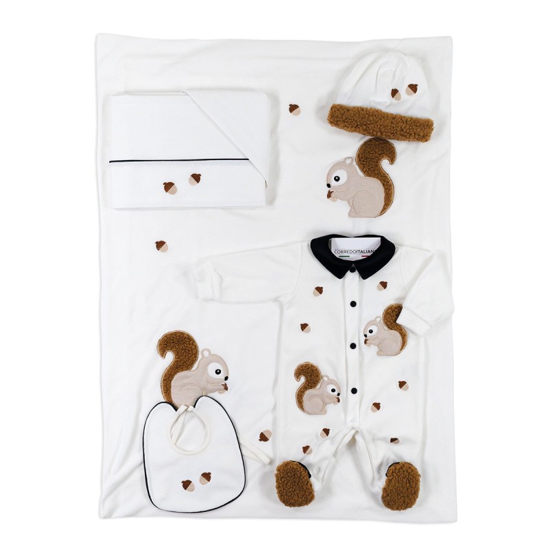 Chenille Layette Gift Set for Baby Boy by Teneri & Belli SET405