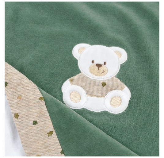 Chenille baby blanket with embroidered teddy Klaiadì K116KC 2