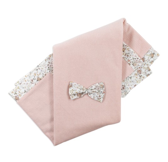 Chenille baby blanket with embroidered teddy Klaiadì K105KC