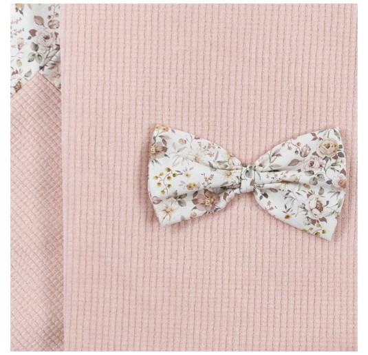 Copertina in ciniglia con fiocco floreale Klaiadì K105KC 2