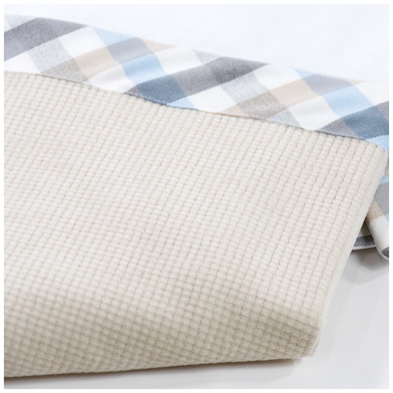 Chenille blanket with tartan pattern...