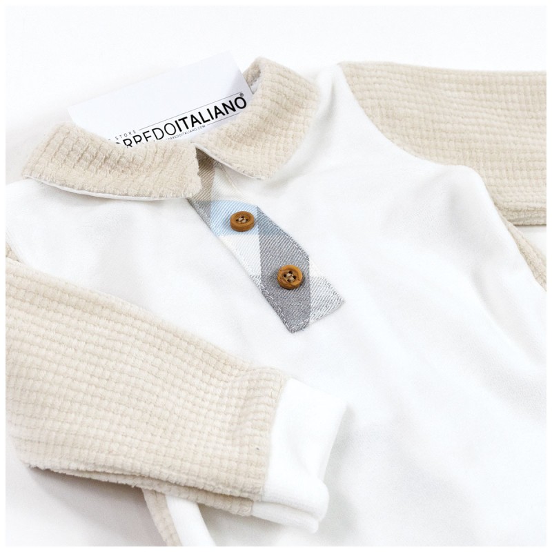 Two-piece velour outfit with collar by Klaiadì