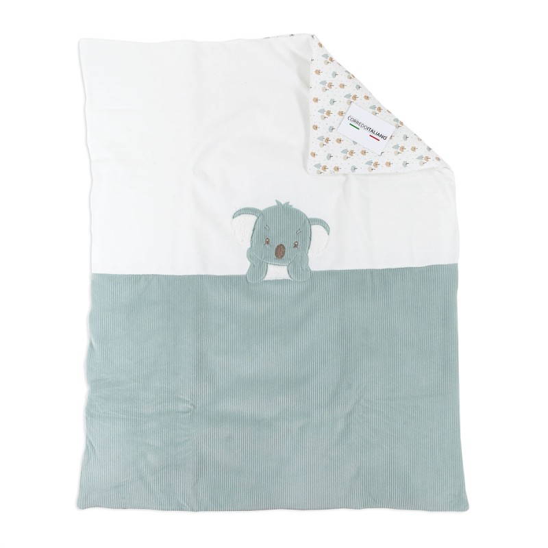 Copertina in ciniglia per culletta con Koala | Corredo Italiano®