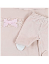 Velour Coming Home Set for Baby Girl by Le Chicche LCH7700A25