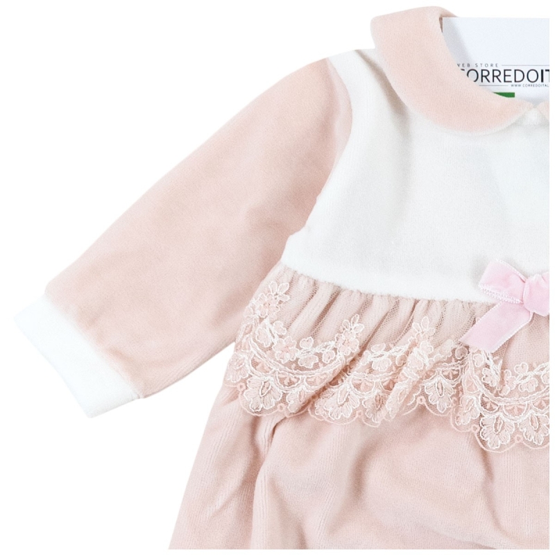Velour baby girl outfit 2-piece with...