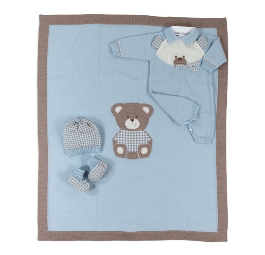 Set corredino prima uscita per neonato pura lana - Stella IN81A
