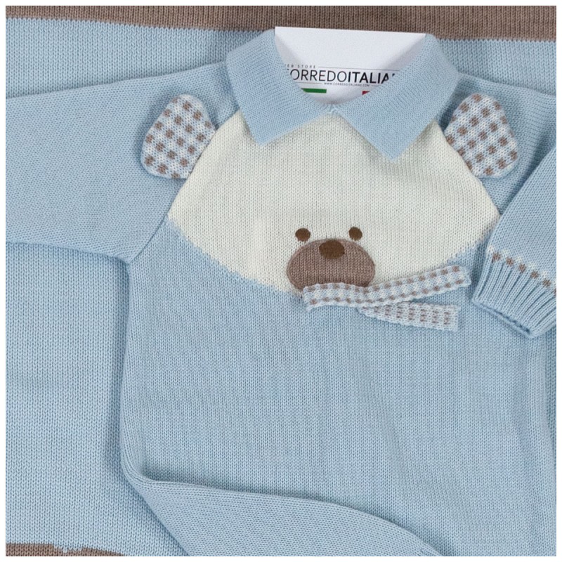 Newborn Boy Layette Set in Pure Wooi - Corredoitaliano® Newborn Boy Layette Set in Pure Wooi - Corredoitaliano®