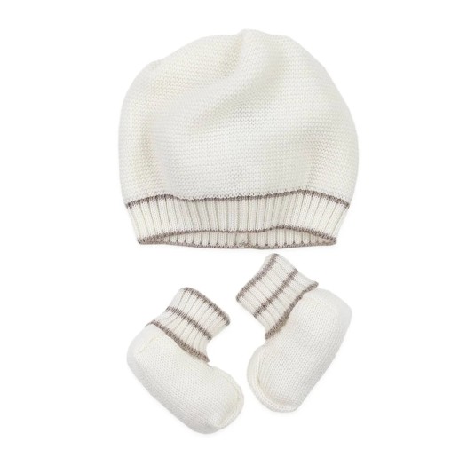 Set Cappellino con scarpine in pura lana - Stella IB8410