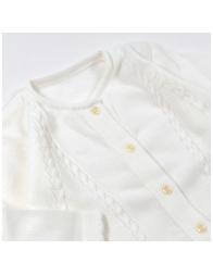 Newborn girl jacket mix wool - La Margherita KEG17575