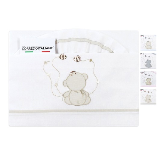 Cot bed sheet set cotton - Dolci Sogni DSL6037 | Corredoitaliano.com