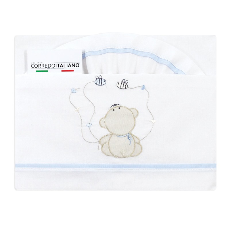 Cot bed sheet set cotton - Dolci Sogni DSL6037 | Corredoitaliano.com