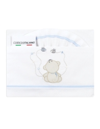 Set lenzuola per culla lettino con ricamo orsetto e Api - DSL6037 - Dolci Sogni