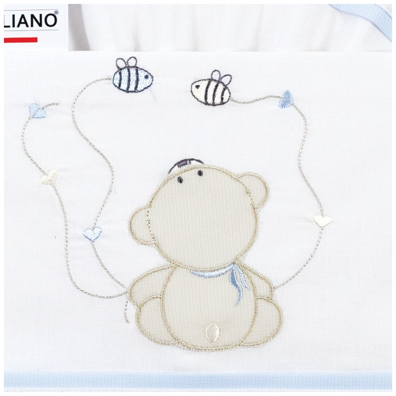 Cot bedding set with teddy bear and...