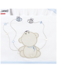 Cot bedding set with teddy bear and bees embroidery - DSL6037 - Dolci Sogni