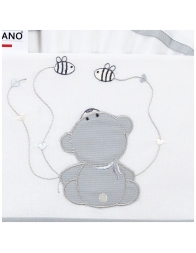 Cot bedding set with teddy bear and bees embroidery - DSL6037 - Dolci Sogni