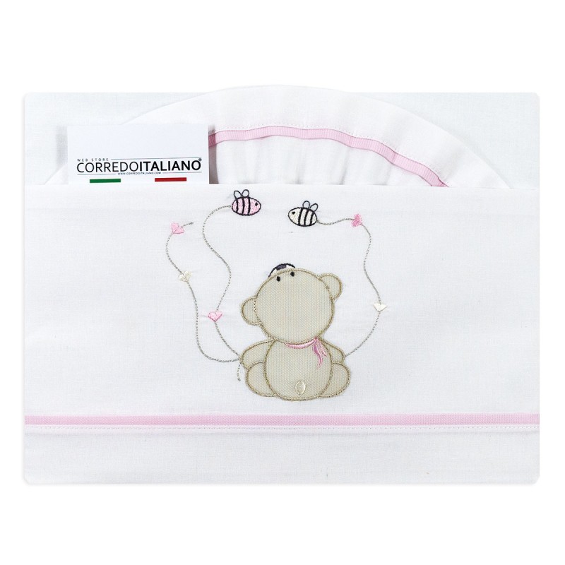 Cot bed sheet set cotton - Dolci Sogni DSL6037 | Corredoitaliano.com