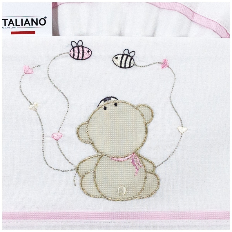 Cot bedding set with teddy bear and...