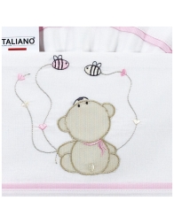 Cot bedding set with teddy bear and bees embroidery - DSL6037 - Dolci Sogni