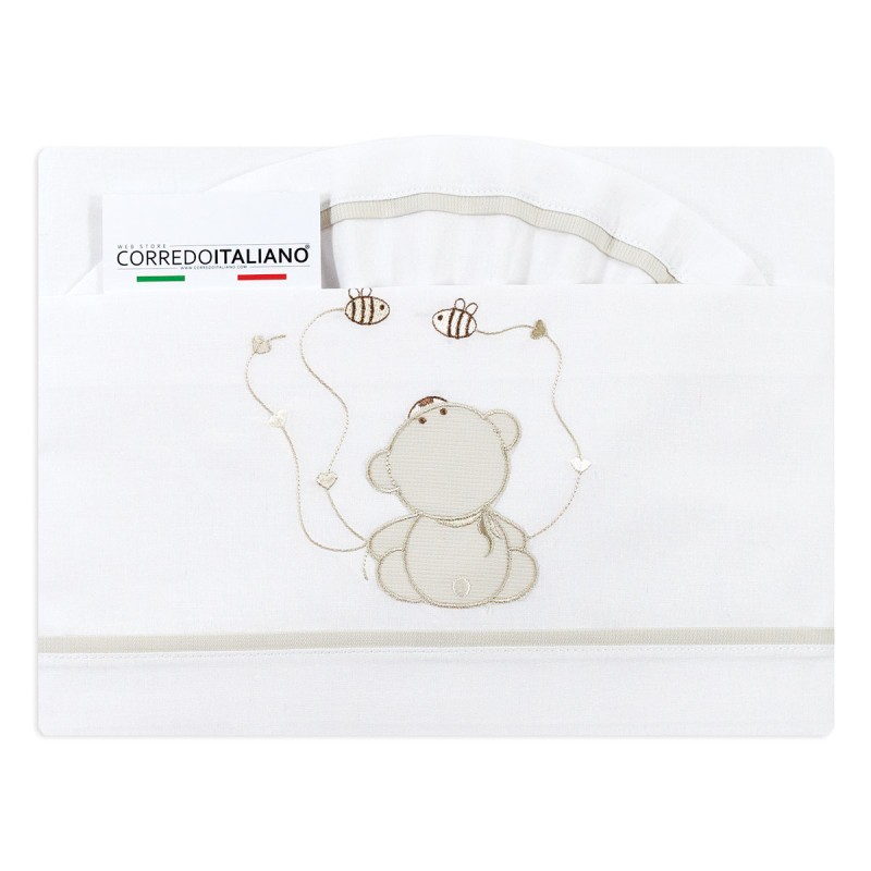 Cot bed sheet set cotton - Dolci Sogni DSL6037 | Corredoitaliano.com