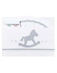 Cradle pram sheet set cotton - Dolci Sogni DSLC6020 - Gray