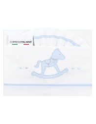 Cradle pram sheet set cotton - Dolci Sogni DSLC6020 - Sky