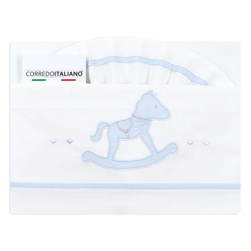 Cot bed sheet set cotton - Dolci Sogni DSL6020 - Sky