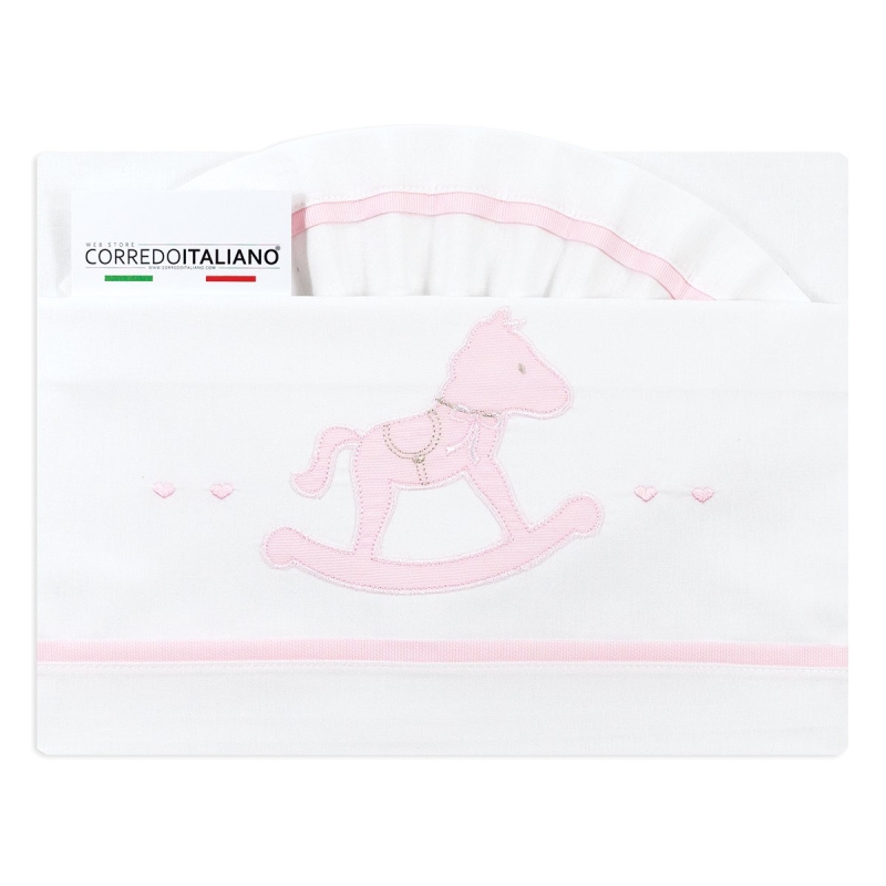 Cot bed sheet set cotton - Dolci Sogni DSL6020 - Pink