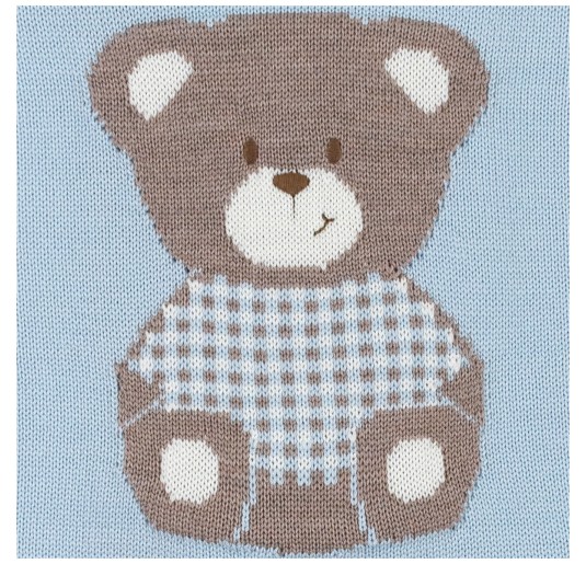 Copertina scialle in pura lana con orsetto - Stella IN8180 2