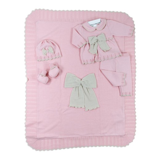 Newborn girl's first layette set in wool blend - Prime Emozioni 2133D