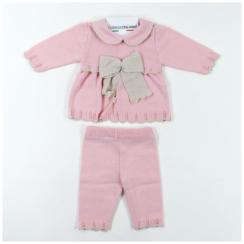 Set corredino prima uscita neonata in misto lana - Prime Emozioni 2133D Set corredino prima uscita neonata in misto lana - Prime Emozioni 2133D