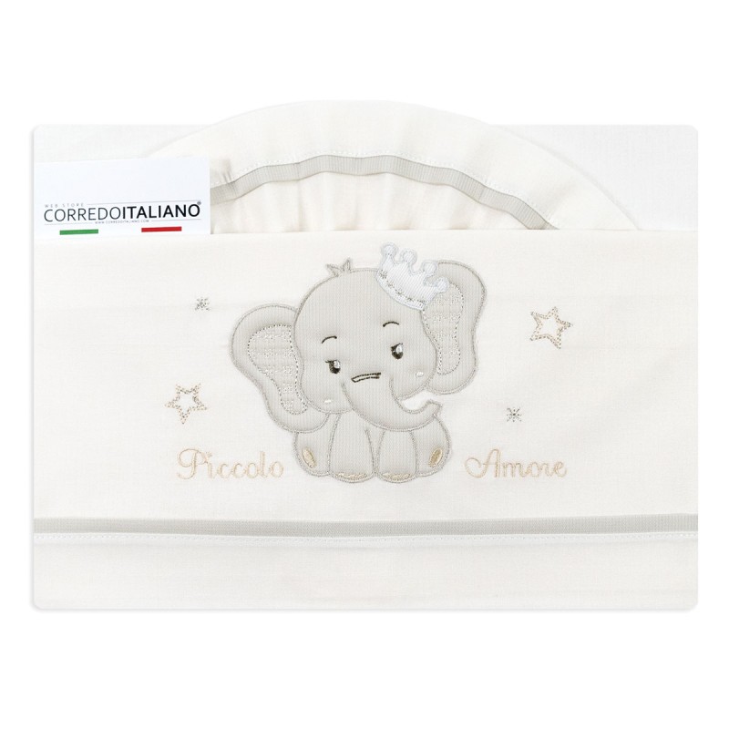 Cradle Pram sheet set cotton - Elephant Cream Cradle Pram sheet set cotton - Elephant Cream