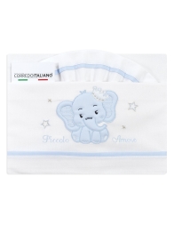 Cot bed sheet set cotton - Elephant Sky