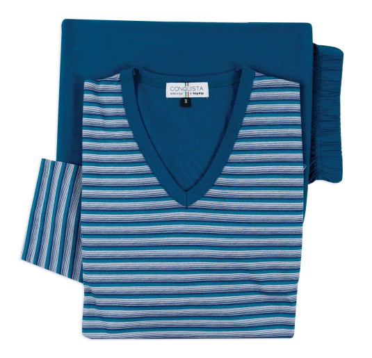 Pigiama in puro cotone lungo - Conquista 3037ABS