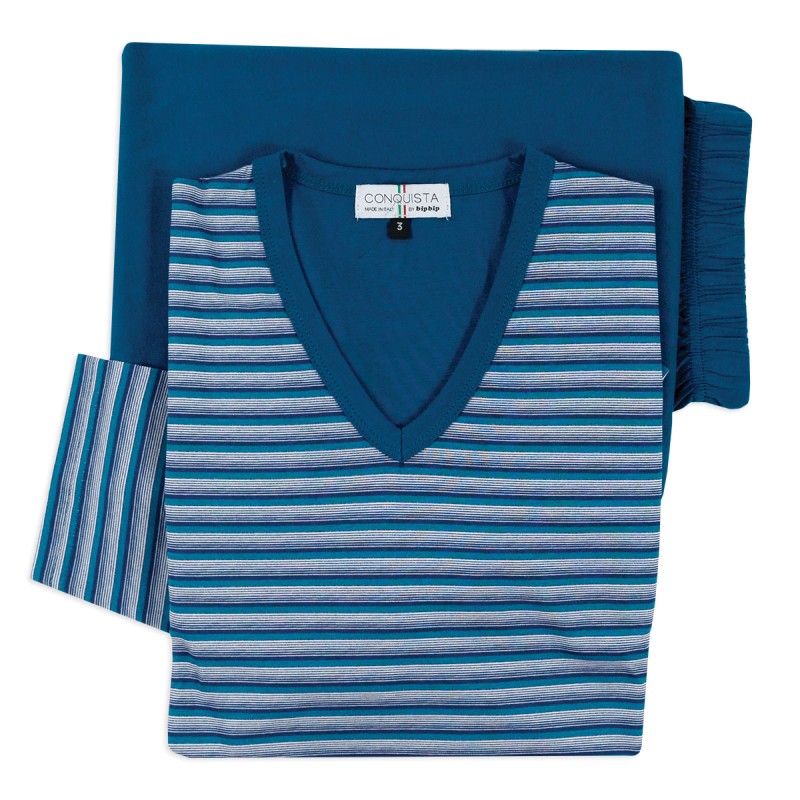 Pigiama in puro cotone lungo - Conquista 3037ABS