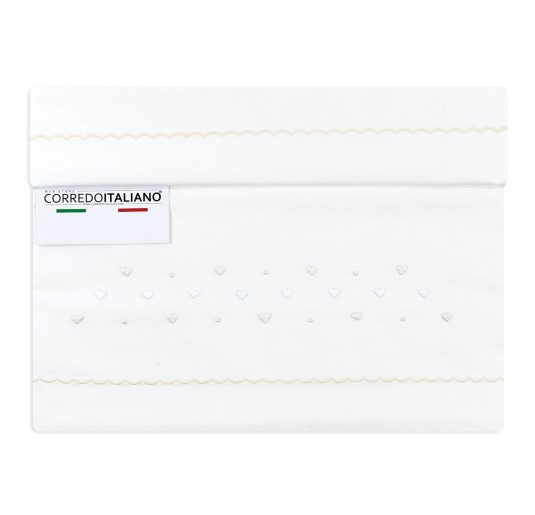 Lenzuolino ricamato a mano culla carrozzina art. LC45243PA 2