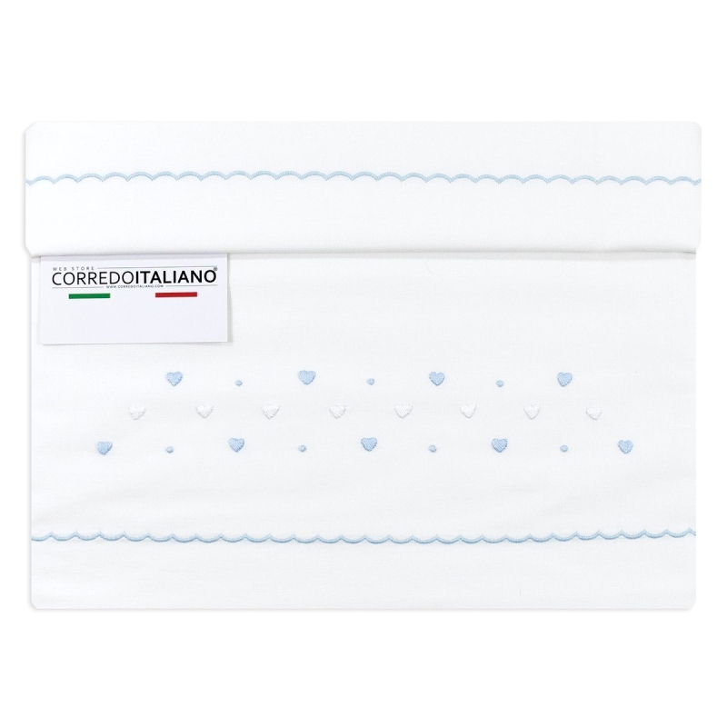 Lenzuolino ricamato a mano per culla...