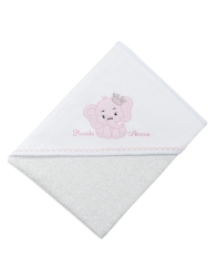Accappatoio triangolo in spugna - Elefantino - Rosa