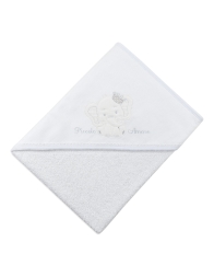 Accappatoio triangolo in spugna - Elefantino - Bianco