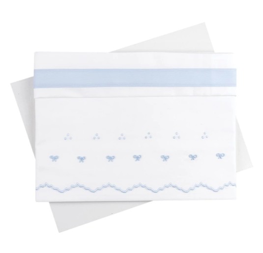 Lenzuolino ricamato a mano culla lettino LL85336AZ 2