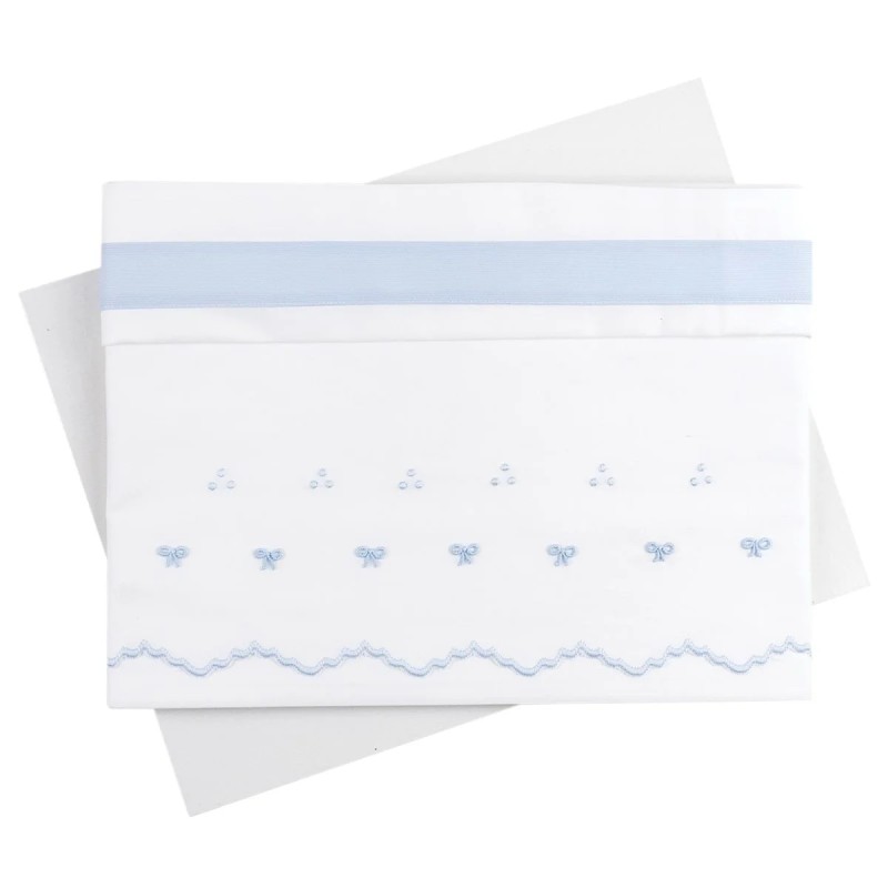 Cot Crib sheet set embroidered by hand | Corredoitaliano Cot Crib sheet set embroidered by hand | Corredoitaliano