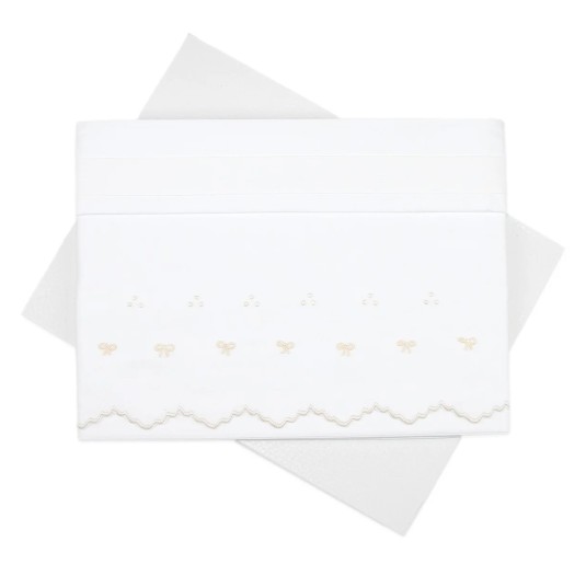 Lenzuolino ricamato a mano culla lettino LL85336PA 2