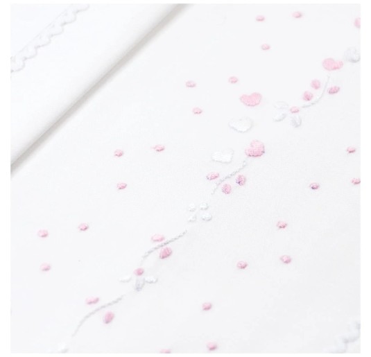 Cot Crib sheet set embroidered by hand LL85348RR